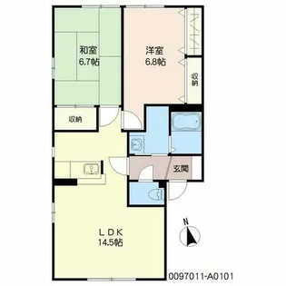 プリムヴェールパルク A棟【A0101号室】の間取り