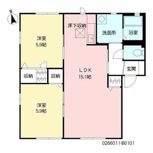 リンデンバーム B棟【B0101号室】の間取り