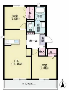 ラウンドシティ泉台【A0302号室】の間取り