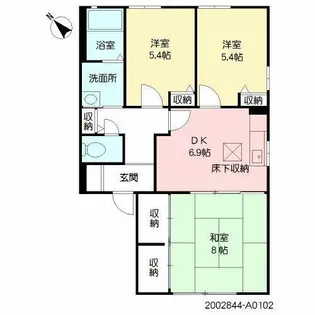 ディアス大里 A棟【A0102号室】の間取り