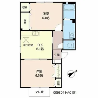 ドミール2004 A棟【A0101号室】の間取り