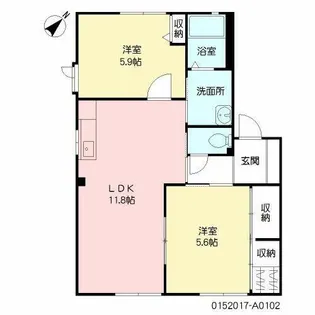 メイプルガーデン和井田 A棟【A0102号室】の間取り
