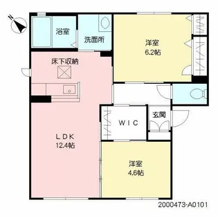 シャーメゾン谷町 A棟【A0101号室】の間取り