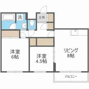 メゾンドボワール南郷【102号室】の間取り