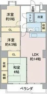 レジデンス栄光【5階】の間取り