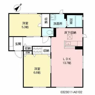 アムール半田 A棟【A0102号室】の間取り