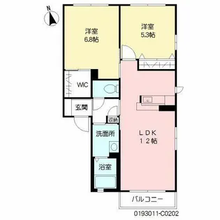 ブルーハイム・彩 C棟【C0202号室】の間取り