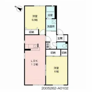 クロワール2000 A棟【A0102号室】の間取り