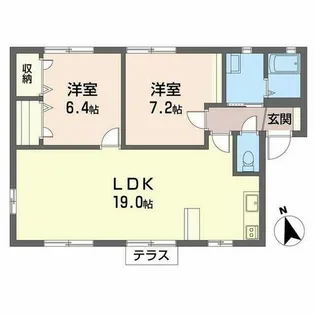 ラフィネ・香嵐 B棟【B0101号室】の間取り