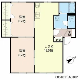 ディアスさや【A0102号室】の間取り