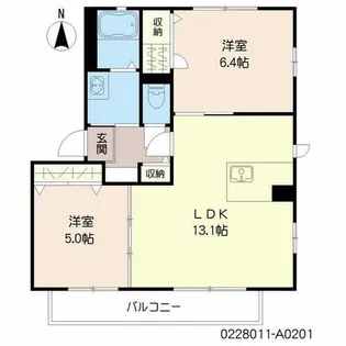 フォレスタM プリモ【A0201号室】の間取り