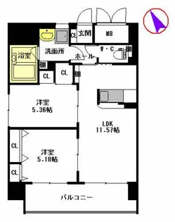 シャーメゾングランドソレイユ門司【A0805号室】の間取り