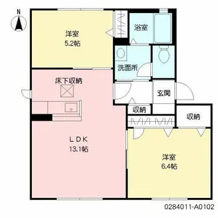 ヴィラシャーメゾン苅田 ノワール【A0102号室】の間取り