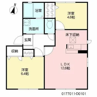 スペリオール D棟【D0101号室】の間取り