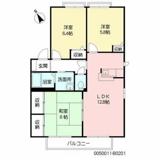 セーズ・プルミエ B棟【B0201号室】の間取り