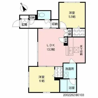 アルアミスタ B棟【B0103号室】の間取り