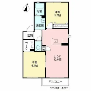 グラン・シャリオ A棟【A0201号室】の間取り