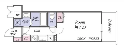 レオンヴァリエ大阪ベイシティ【3階】の間取り