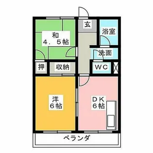 コーポ藤池Ⅱ【2階】の間取り