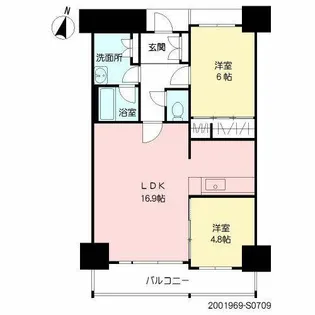 プライムメゾン セントラルパーク【S0709号室】の間取り