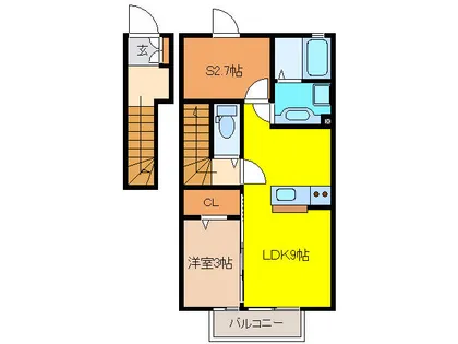 エクスベルジェA【2階】の間取り