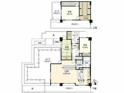 アダージュ小笹ヴェルコール【6階】の間取り