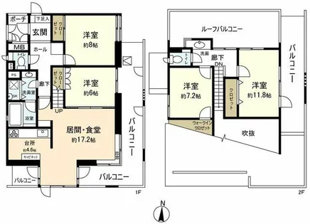 シーサイドももちアルテイコートB館【5階】の間取り