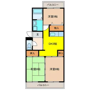 ボヌール扶桑【2階】の間取り