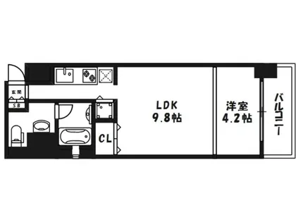 クリスタルブライト天満橋リバーサイド【9階】の間取り