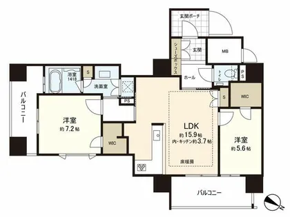 グランドメゾン薬院レジデンス【5階】の間取り