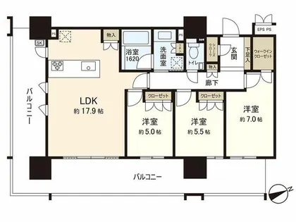 ブランシエラ赤坂はなみずき通り【3階】の間取り