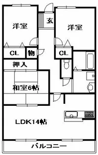 ドマーニ三田横山【3階】の間取り