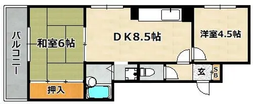 グランドール兵庫【503号室】の間取り