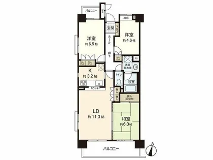 西新南パーク・ホームズ【3階】の間取り