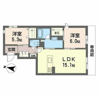 ベレオ鳥飼【A0102号室】の間取り