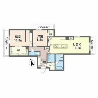 プレミアス城西【A0203号室】の間取り