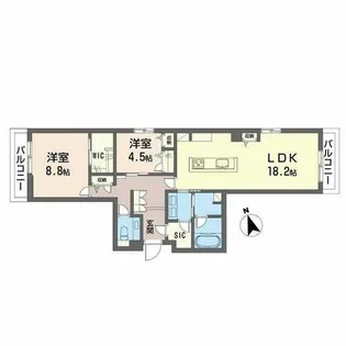 プレミアス城西【A0303号室】の間取り