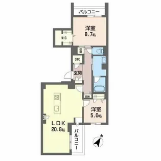 シャーメゾン日赤通り【A0201号室】の間取り