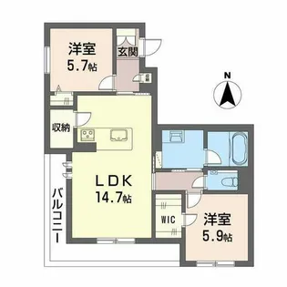 グランフォレスト赤坂【A0202号室】の間取り