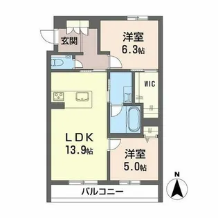 グランフォレスト赤坂【A0201号室】の間取り