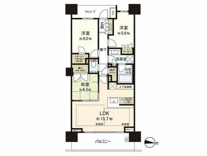 ザ・パークハウス桜坂サンリヤン【8階】の間取り