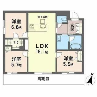 シャーメゾン別府ステラ【A0104号室】の間取り