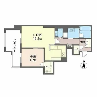 シャーメゾンリュクス大濠【A0202号室】の間取り