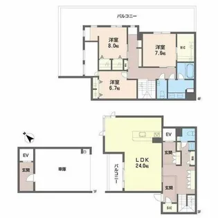 シャーメゾン浄水通り【A0301号室】の間取り