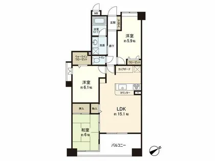 エンゼルブレッサ高取紅葉山公園【5階】の間取り
