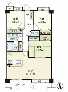 エンゼルマリナコート姪浜2番館【5階】の間取り