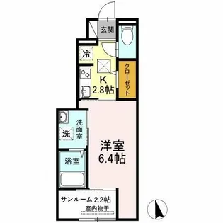 プレミール宇佐【1階】の間取り