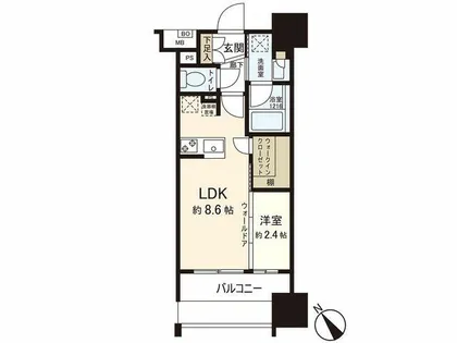 パークリュクス博多駅前【14階】の間取り