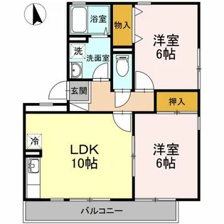 グローリー中村【1階】の間取り
