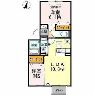 クレール緑【1階】の間取り